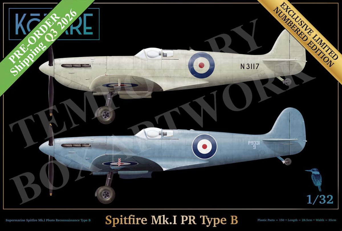 K32502 Kotare 1/32 Spitfire Mk.I PR Type B - EXCLUSIVE LIMITED NUMBERED EDITION